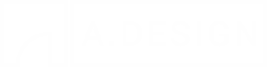 A.Design logo, in white